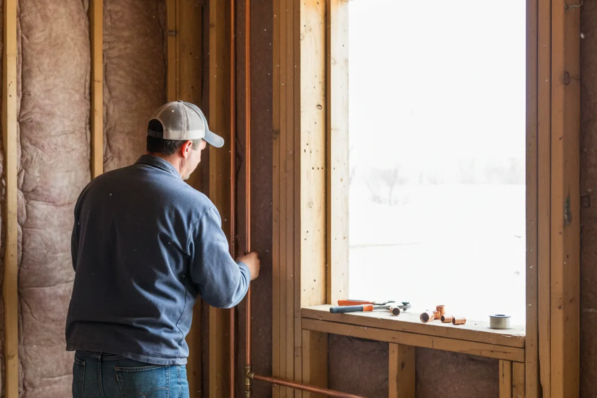 Licensed plumber running new copper supply lines in a Denver home